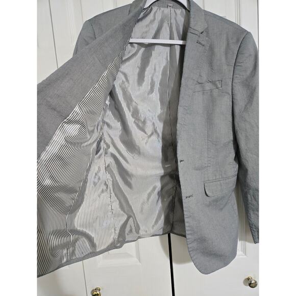 Express photographer 36 short men's fitted light gray blazer - Picture 4 of 9